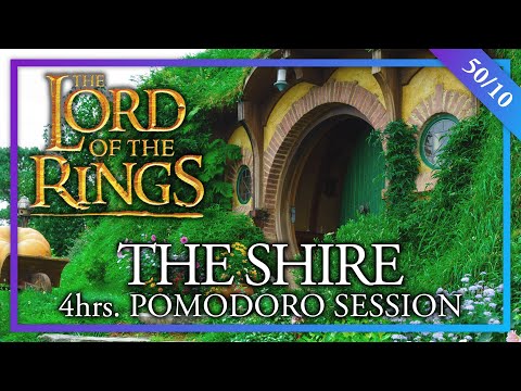 STUDY in THE SHIRE - 4h Lord of the Rings Pomodoro Session - Hobbits Shire Sounds ASMR