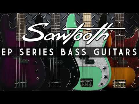 Sawtooth Left-Handed EP Series Electric Bass Guitar, Vintage Burst w/ Tortoise Pickguard image 17