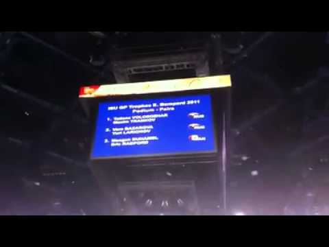 Bompard Trophy 2011 - Pairs podium (Where is the Canadian flag ?)