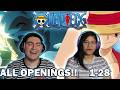 WE REACTED TO AND RANKED ALL ONE PIECE OPENINGS 1 28