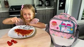 Set - Batoh na kolečkách, termotaška na svačinu a pouzdro na pastelky - RŮŽOVÝ ZVÍŘÁTKA