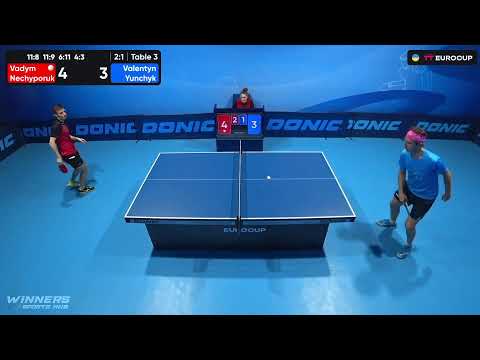 19:40 Vadym Nechyporuk - Valentyn Yunchyk 29.08.2023 TT Euro.Cup Ukraine Star. TABLE 3