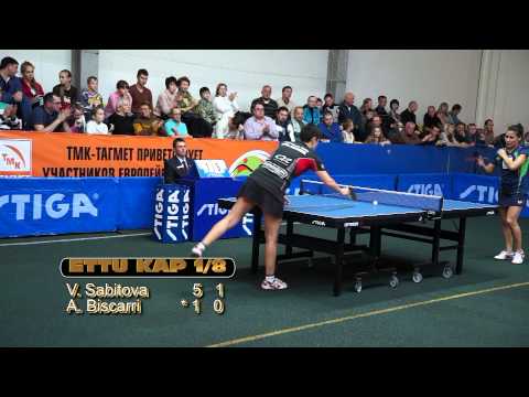 Valentina Sabitova - Anna Biscarri ETTU CUP Настольный теннис Евро Кубок 25.10.2014 1/8