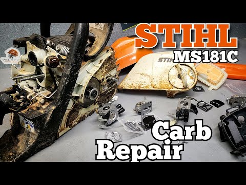 Repairing a STIHL MS 181C chainsaw with a cheap carburetor rebuild kit from amazon.