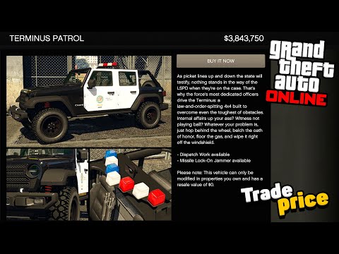 How to unlock Trade Price for Terminus Patrol Police Car in GTA Online: Agents of Sabotage