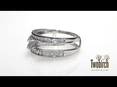 0.5 Ct. Combination Cathedral and Classic Ring Guard - TwoBirch TB-GUARD-0077-WG-H