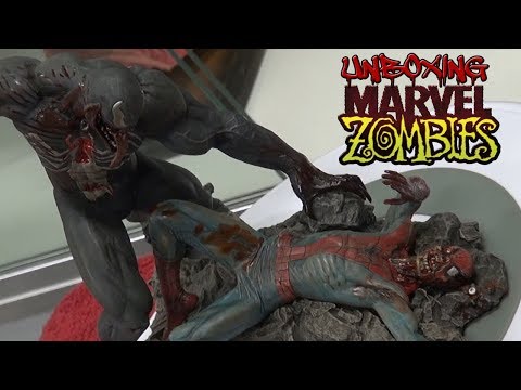Unboxing Marvel Zombies Venom Vs Spiderman Statue