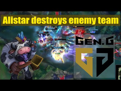 Alistar 4 people Q destroys the teamfight (GenG support)