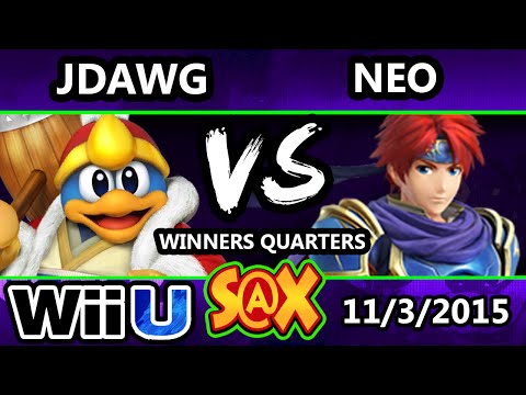 S@X 122 - Jdawg (DeDeDe) Vs. Neo (Roy, Sheik) SSB4 Winners Quarters - Smash Wii U - Smash 4