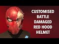 CUSTOMISED BATTLE DAMAGED RED HOOD HELMET