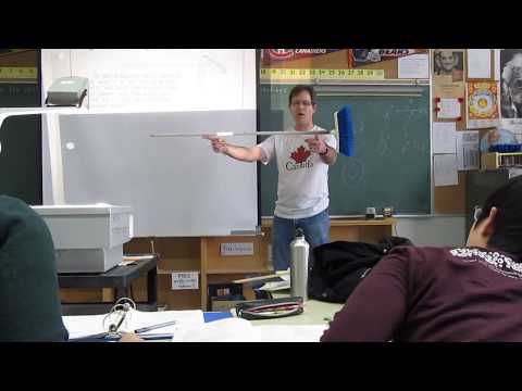 Balancing a broom at its center of gravity (mass). Is the mass equally divided?