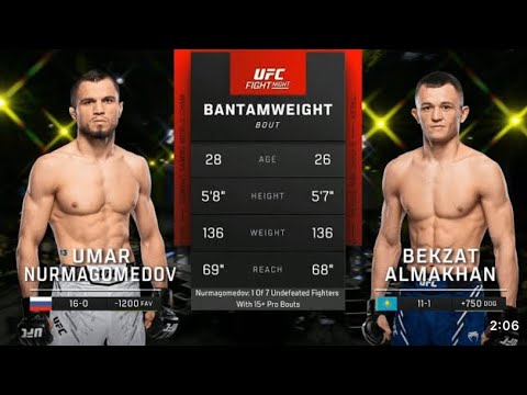 Умар Нурмагомедов vs Бекзат Алмахан: Полный бой