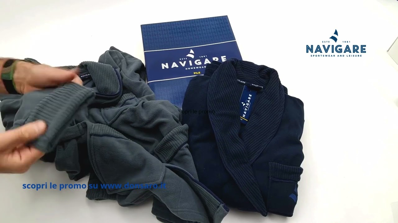 Giacca da camera uomo collo scialle pile, Navigare 14900