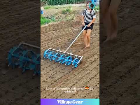 Is She Planting or Making CROP CIRCLES?! 😂 This Farm Gadget is a Game Changer! #farming #funny