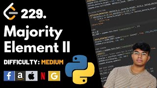 YouTube video 'Majority Element II | Leet code 229 | Theory explained + Python code'