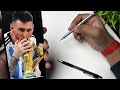 How to draw Lionel Messi , Messi drawing World Cup