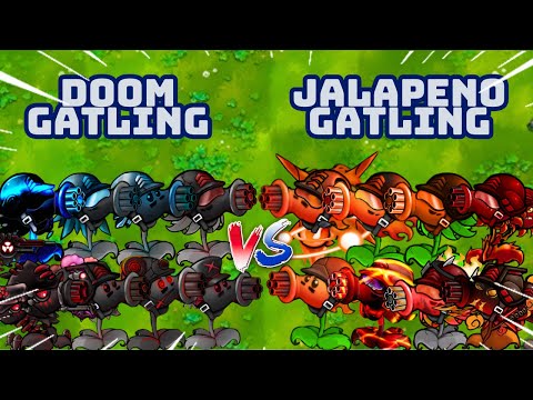 PvZ1 Fusion 3.1 Challenges!!! Team DOOM GATLING PEA Vs Team JALAPENO GATLING PEA | Who Will Win???