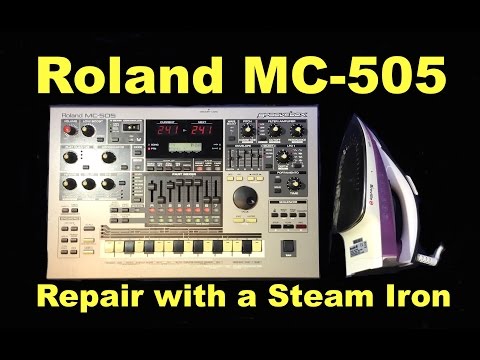 Roland MC-505 groovebox LCD display repair with a steam Iron