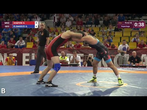 Repechage FS - 63 kg: G. ELBAKIDZE (GEO) df. O. XHAFERI (MKD) by VSU, 10-0