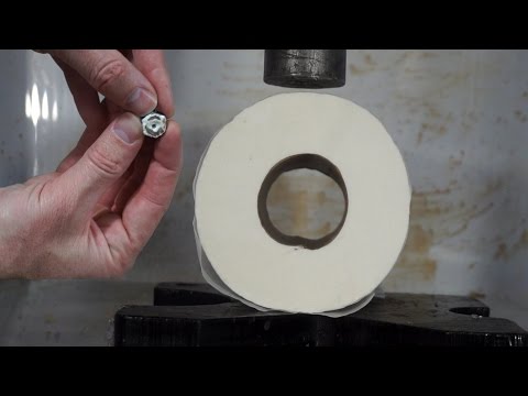 Toilet Paper Turned To Solid Stone In Hydraulic Press With Fan Suggestions Video