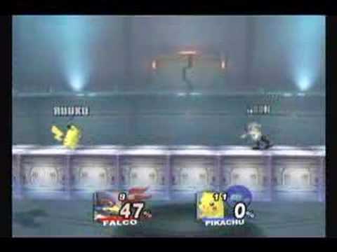 Pikachu chain grab demo on Falco (f.throw)