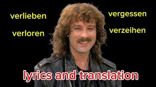 "Verlieben verloren, vergessen verzeihen" - Wolfgang Petry (lyrics and English translation)