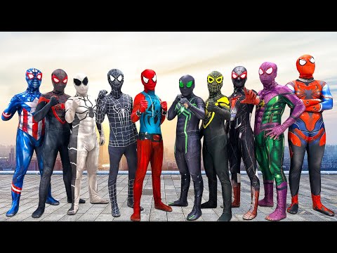 SUPERHERO's Story || Super SPIDER-MAN FULL COLOR TEAM Vs SUPER BADGUY TEAM #2 ( Funny, Live Action )