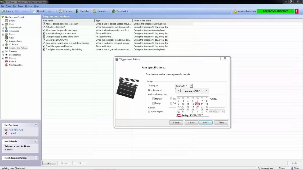 Net2 Software - Triggers and actions