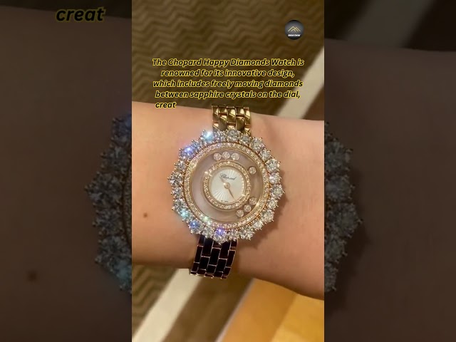 Vídeo relacionado con ROUREOX Caja Display Reloj Patrón Madera Pulida Interior Tostado Acolchado Organizador Único Caja Regalo Amarilla para Chopard Happy Diamonds