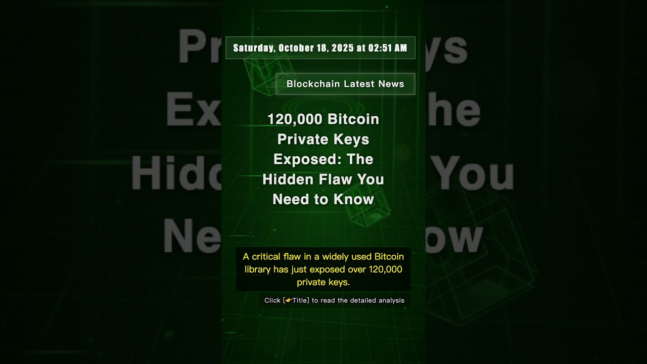 🧐👉 120,000 Bitcoin Private Keys Exposed: The Hidden Flaw You Need to Know #QixNewsCrypto