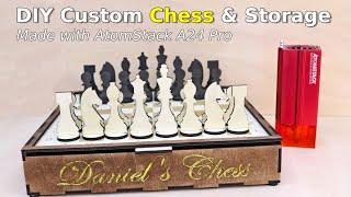 DIY Custom Chess & Storage Made with AtomStack A24 Pro | Free Project Files