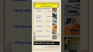 Basic knowledge of civil engineering || Minimum curing period || Civil Engineering ||