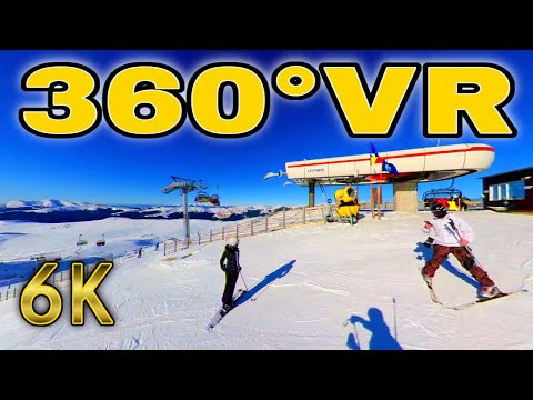 360° VR Ski Sinaia Slope Valea Soarelui Perfect Mountain Prahova Romania 6K 3D Virtual Reality HD 4K