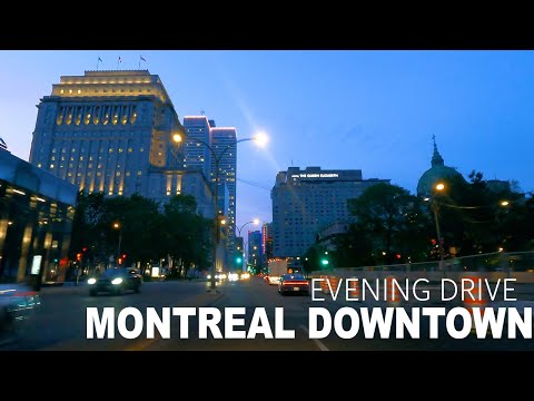 [ 4K Video ] Evening driving Toward Montreal Downtown