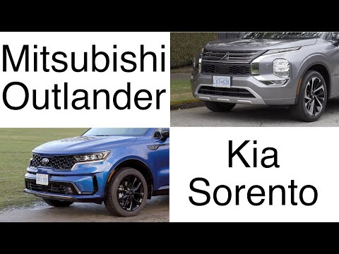 Kia Sorento VS Mitsubishi Outlander comparison // Compact 3-row SUVs