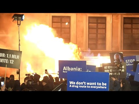 Video Thumbnail: Clashes erupt at anti-government protest in Albania's capital | AFP