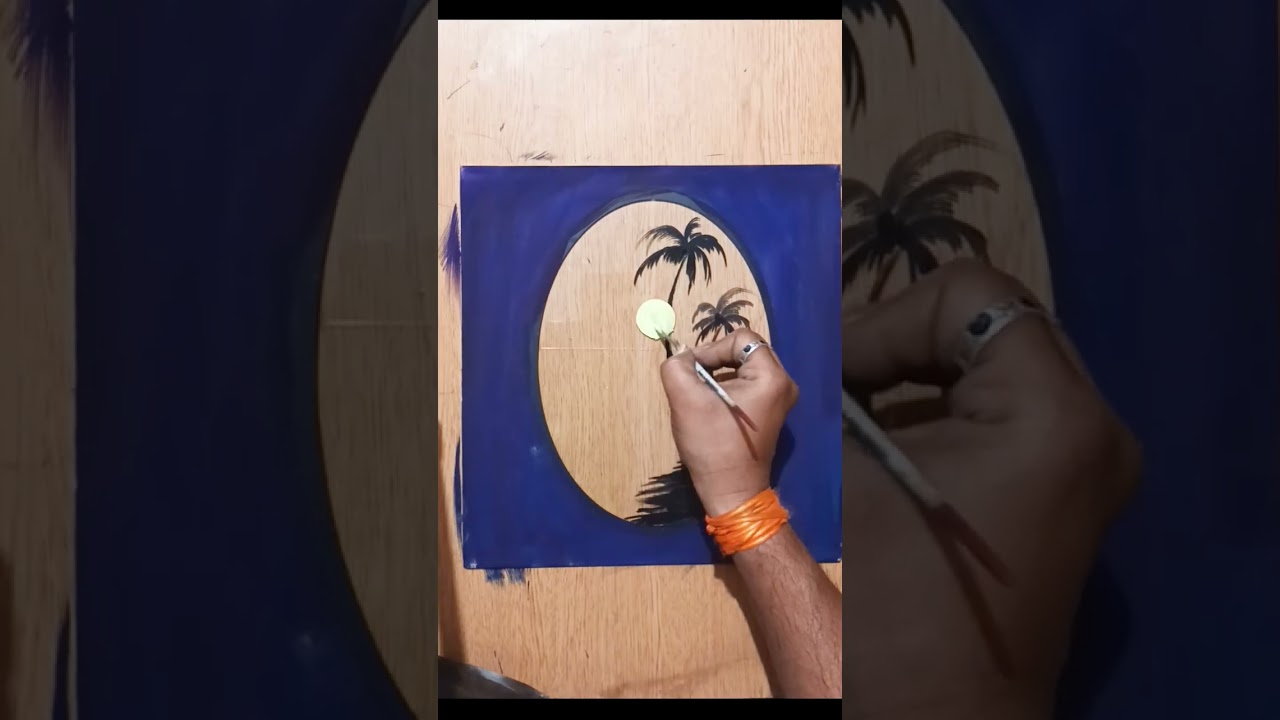 Glass Reverse Painting | Scenery | By Kailash Prajapati | #youtubeshorts #shorts #scenery