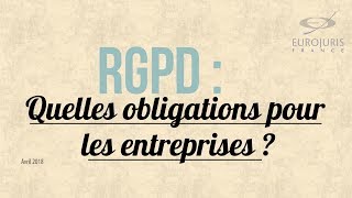 RGPD : quelles obligations pour les entreprises ?