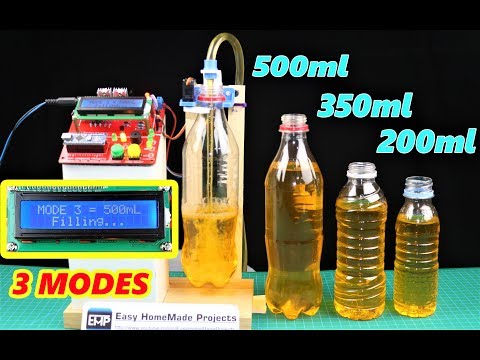 Part of a video titled DIY 3 Mode Automatic Bottle Filling Machine using Arduino - YouTube