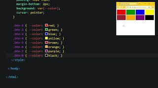 HTML, CSS, JavaScript | add click events to buttons | use buttons to change bg color of webpage