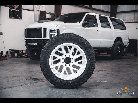 2001 Ford Excursion 7.3 Diesel Project - Episode 5: New wheels / 7" in Lift Kit / 37in Tires + More