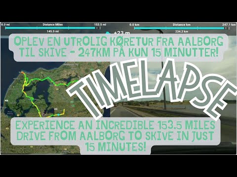 Experience an incredible 153.5 miles drive from Aalborg to Skive in just 15 minutes!