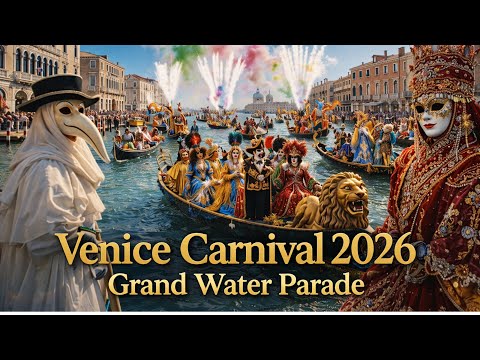 Venice Carnival 2026 Grand Opening 🇮🇹 | The Water Parade on Grand Canal (4K)