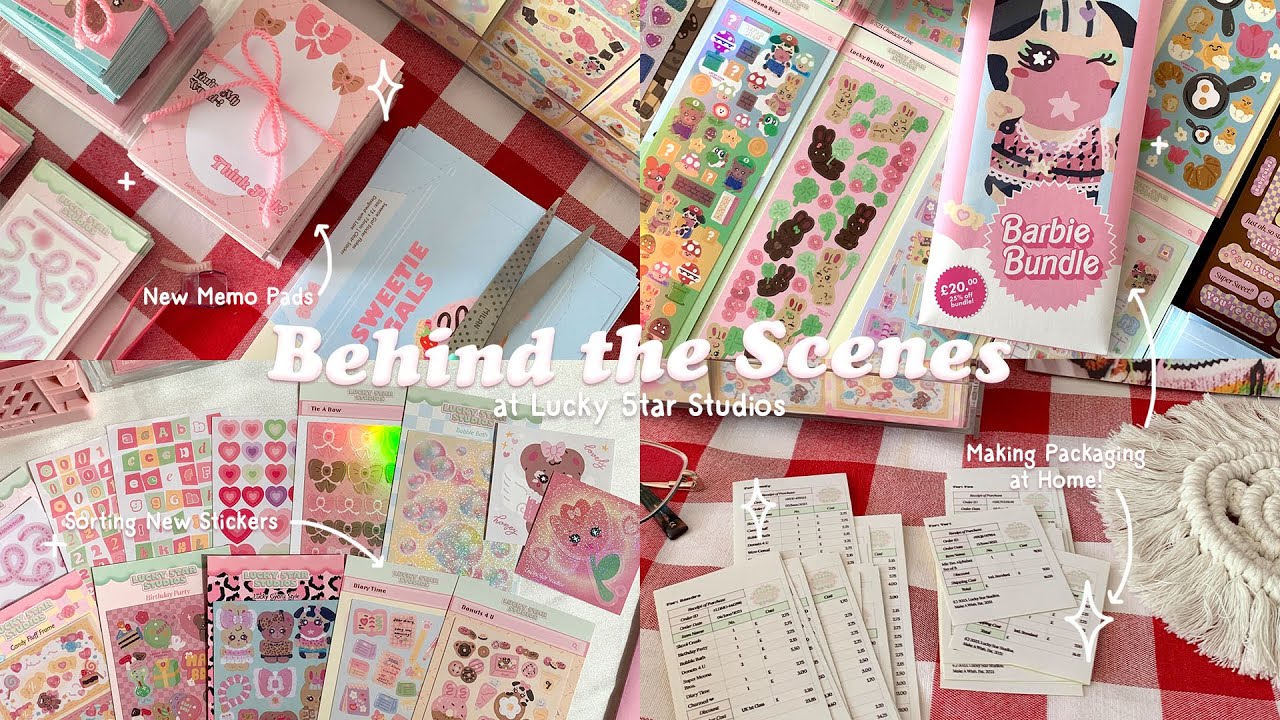 🍡 Studio Vlog: Unboxing New Stickers, Making Memo Pads, Preparing Packaging 🍪