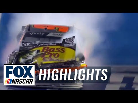 David Starr's tire goes down right in front of leader Noah Gragson | NASCAR ON FOX HIGHLIGHTS
