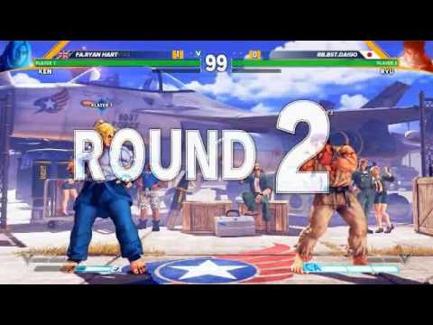 [SFV]DreamhackSummer2016 スト5 TOP16Winners RyanHart vs ウメハラ(Daigo Umehara)