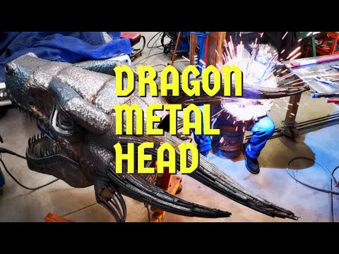 Bringing A Metal Dragon To Life | Torching the wings & welding the head of my latest metal creation.