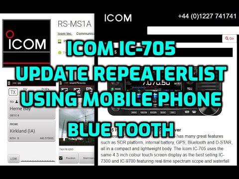 ICOM IC-705 - Update Repeater List Using Mobile Phone -Bluetooth
