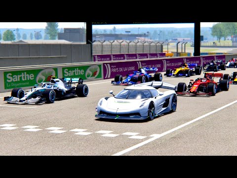 Koenigsegg Jesko vs F1 2019 Cars - Le Mans 24 Hours Circuit