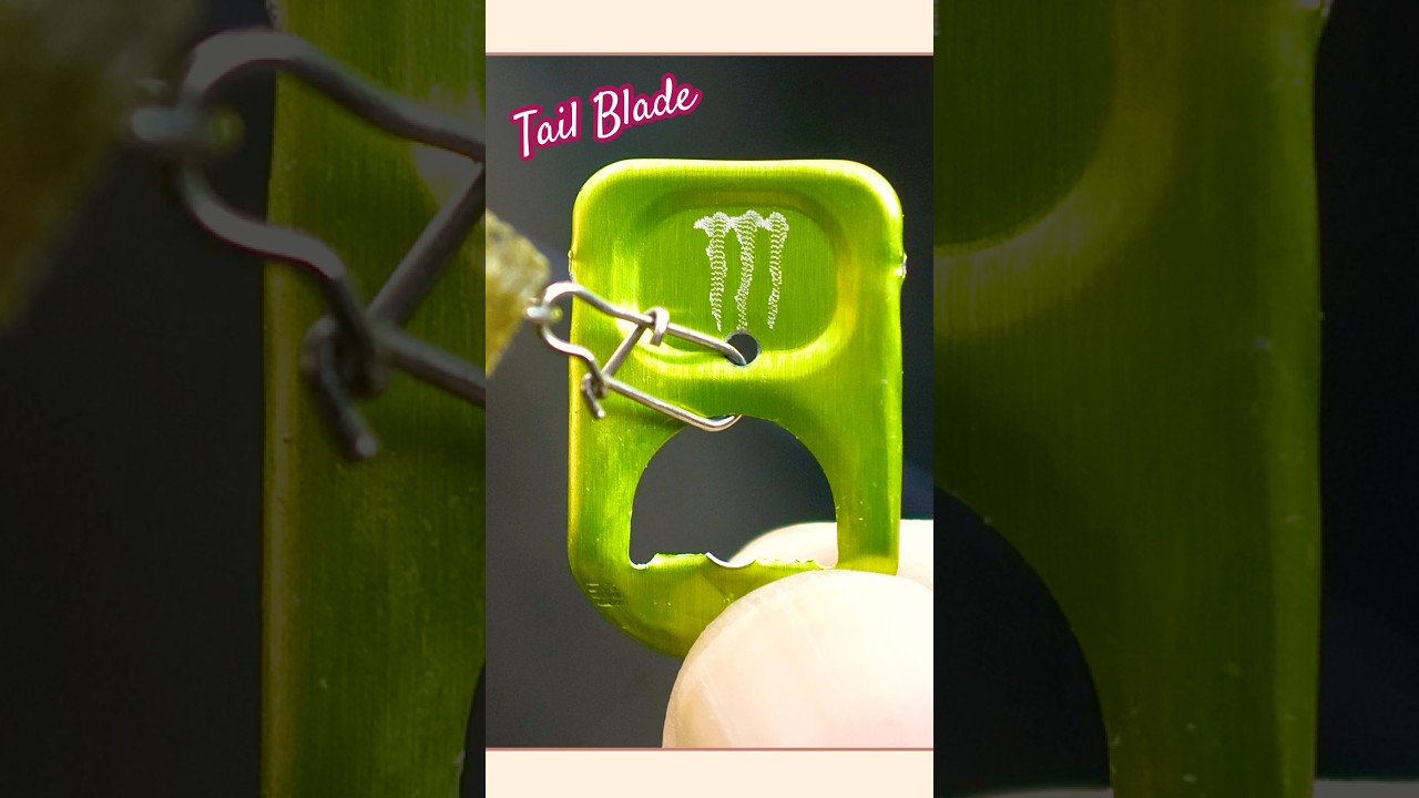 How to make a metal tail blade from a can tab. #diy #monsterenergy #fishingtips